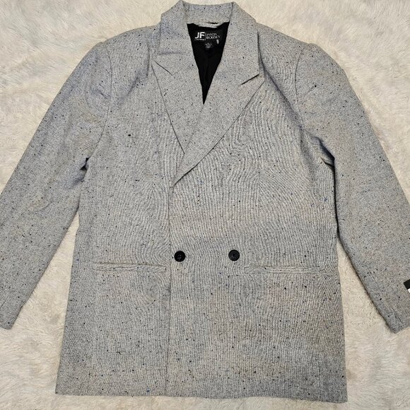 JF x Jason Bolden Unisex Gray Multi Wool Blend Oversize Suit Jacket Size M - Picture 2 of 8